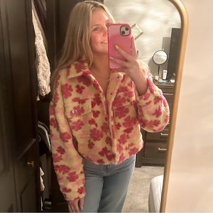 Baevely Flower Sherpa Button Up